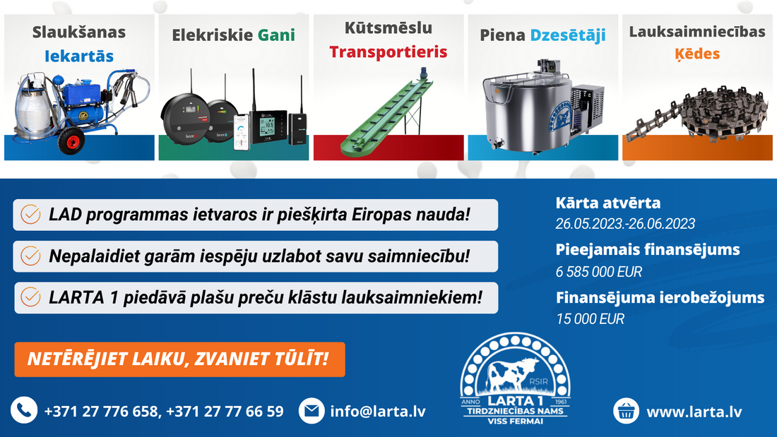 Iespēja pieteikties atbalsta saņemšanai uzņēmējdarbības uzsākšanai mazajās lauku saimniecībās!