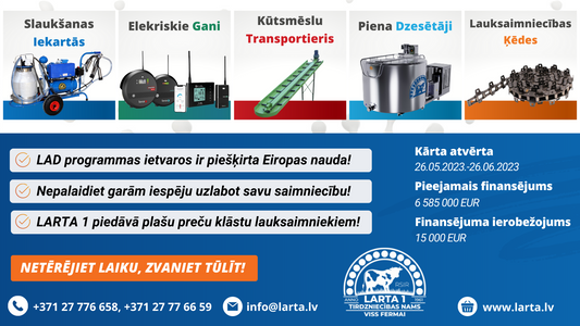 Iespēja pieteikties atbalsta saņemšanai uzņēmējdarbības uzsākšanai mazajās lauku saimniecībās!