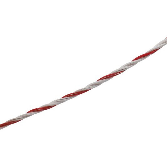 Elektriskā gana aukla 3 mm, 6×0.25/400m, balts-sarkans