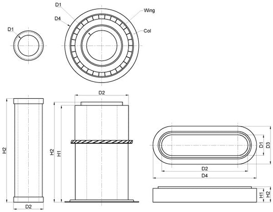 Iekšējais gaisa filtrs Donaldson P601560, 60/162-375
