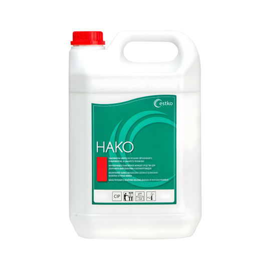 Skābs mazgāšanas līdzeklis slaukšanas iekārtām un piena vadiem HAKO, 5 L