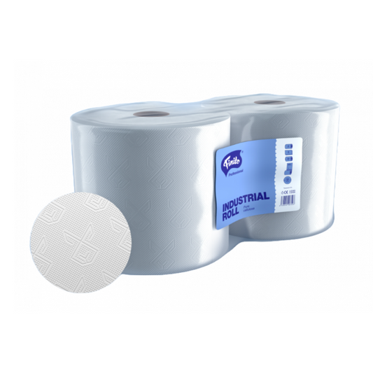 Industriālais papīrs Clean, 244 m, 2 slāņi, baltā, 1 ruļļīs