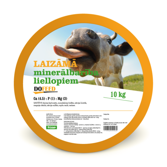 Minerālbarība laizāma liellopiem Dofeed, BIO (60-845), Dobeles dzirnavnieks, 10 kg