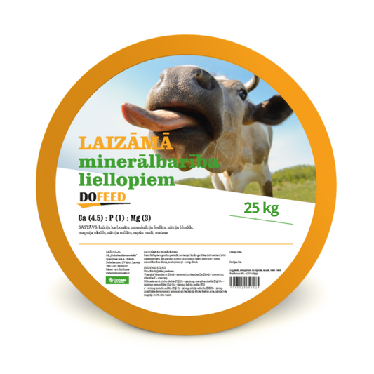 Minerālbarība laizāma liellopiem Dofeed, Dobeles dzirnavnieks, 25 kg