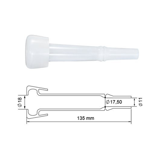 Silikona pupu gumija aitām 135 mm