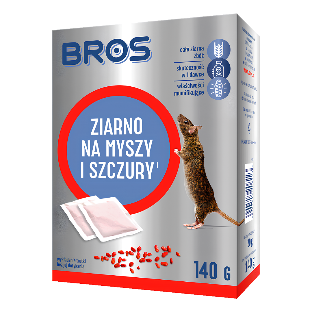 Granulas pret pelēm un žurkām Bros 140 g