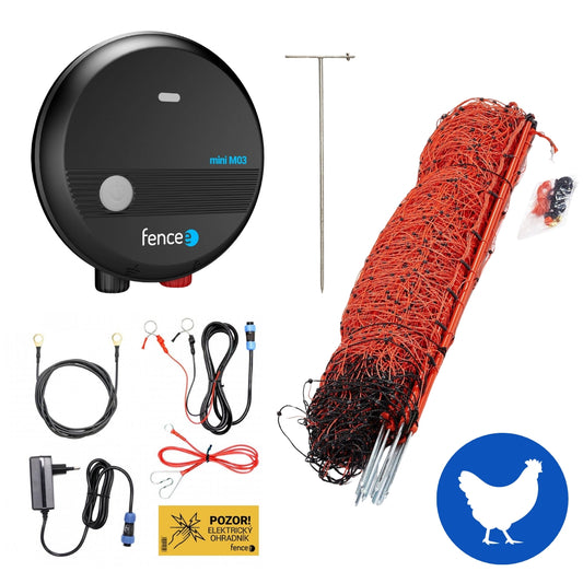 Electric fence kit for poultry
