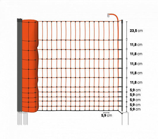 Elektriskā gana siets mājputniem, 112cm/50m