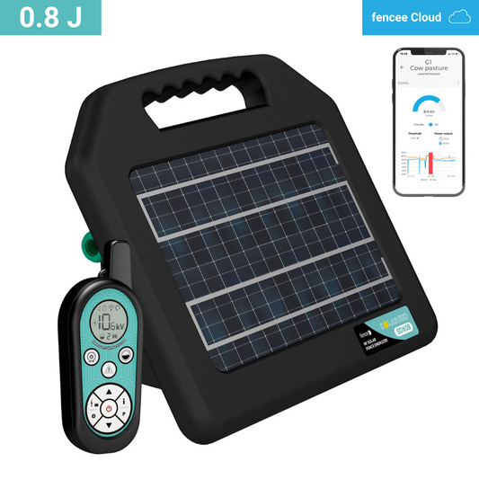 Elektriskais gans ar saules bateriju un tālvadības pulti Smart Fencee DUO RF SDX08, 0.8 J