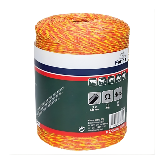 Elektriskā gana aukla Farma 500 m dzeltena-oranža