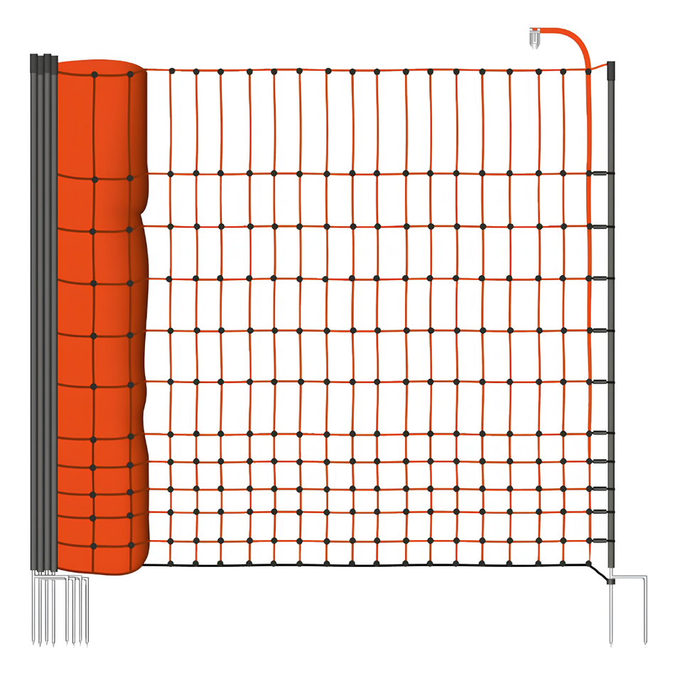 Elektriskā gana tīkls mājputniem 112 cm 50 m oranžs