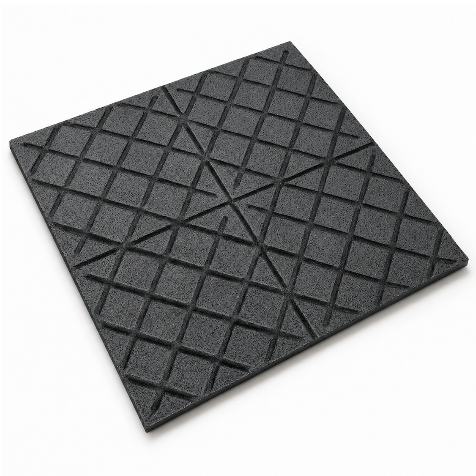 Gumijas plāksne SBR 100 × 100 cm × 30 mm melna