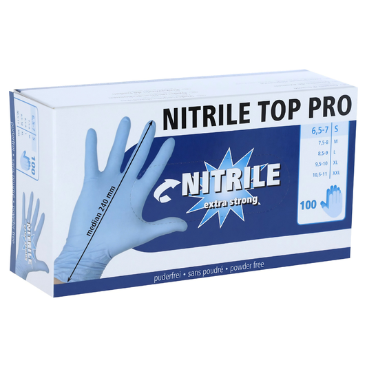 Vienreizlietojamie nitrila cimdi Nitrile Top Pro zili 100 gab.