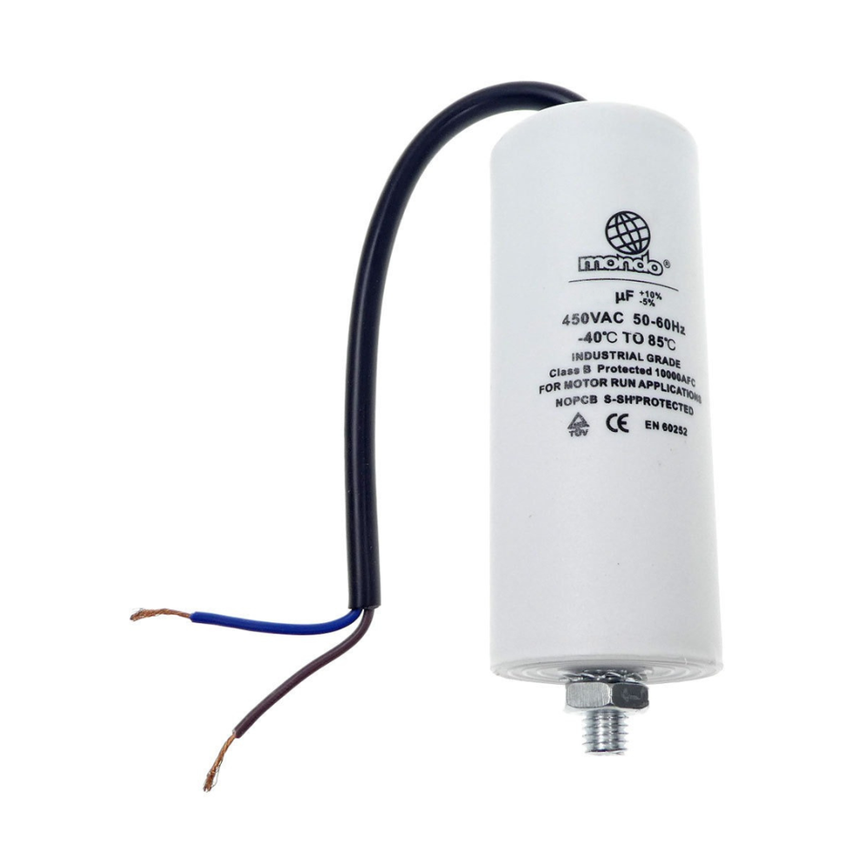 Kondensators 20 uF, 450 V, ar vadu