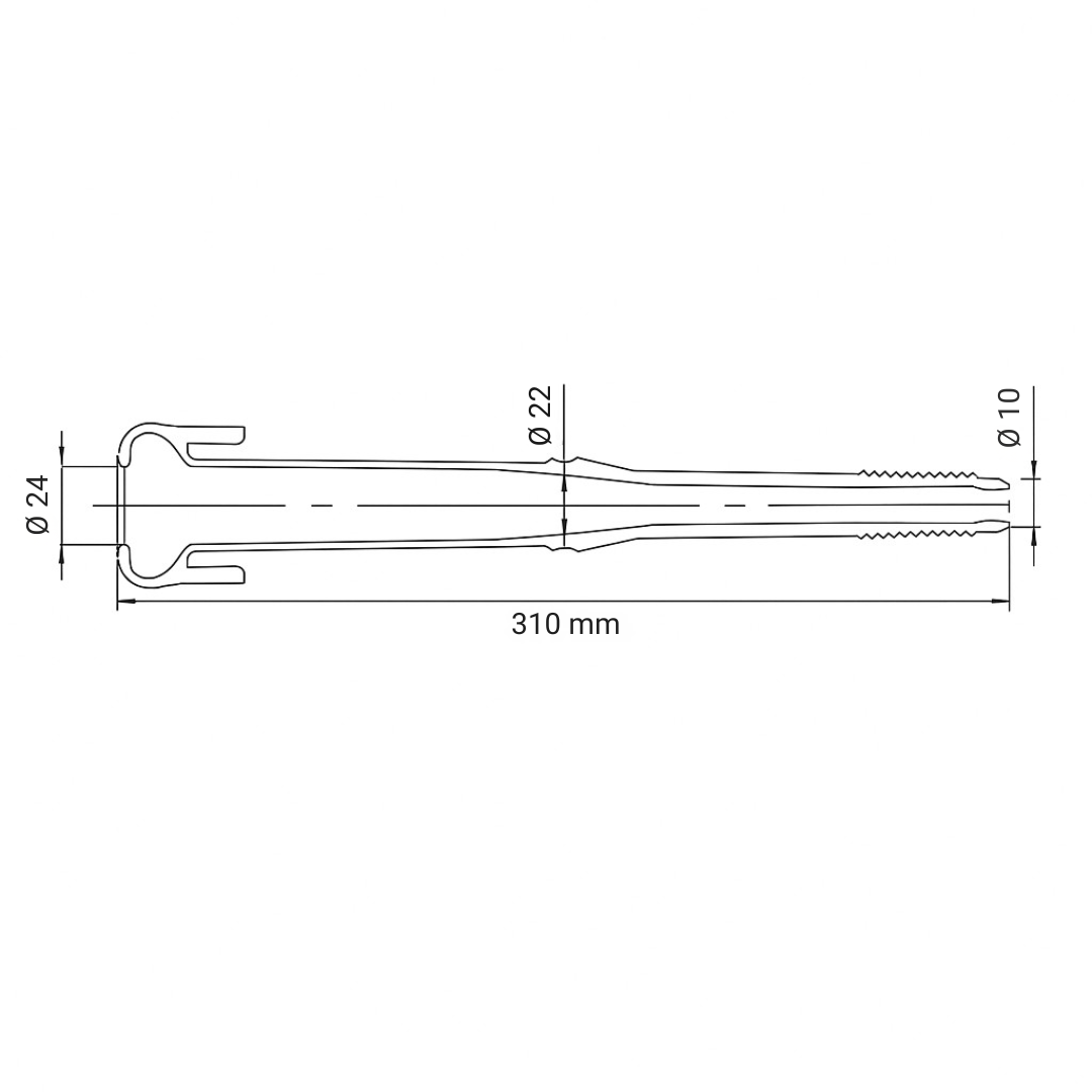 Pupu gumija silikona 310 mm, SGS-04