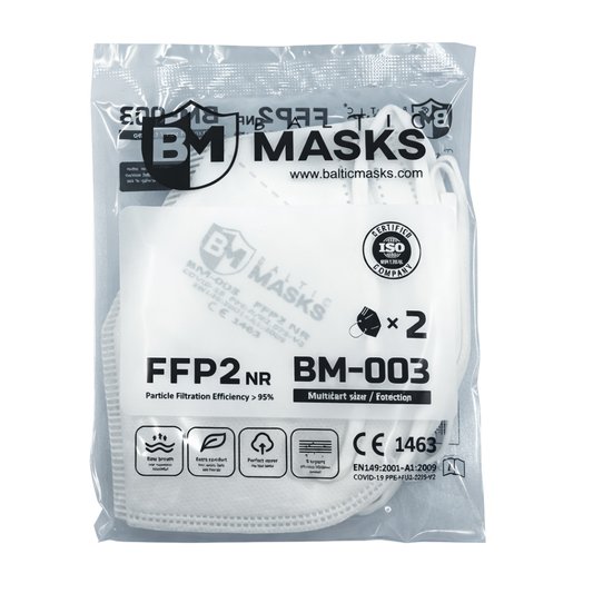 Respirators 5-slāņu FFP2 Baltic Masks BM-003, 2 gab.