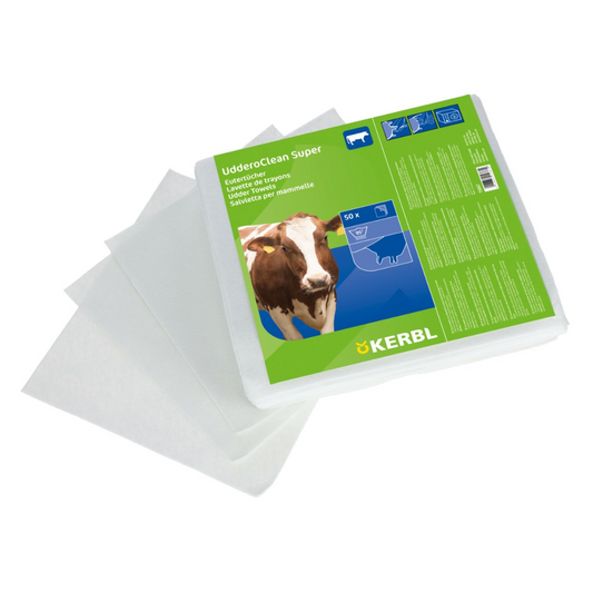 Atkārtoti lietojamas tesmeņa salvetes UdderoClean, 34 x 37 cm, Kerbl, 50 gab