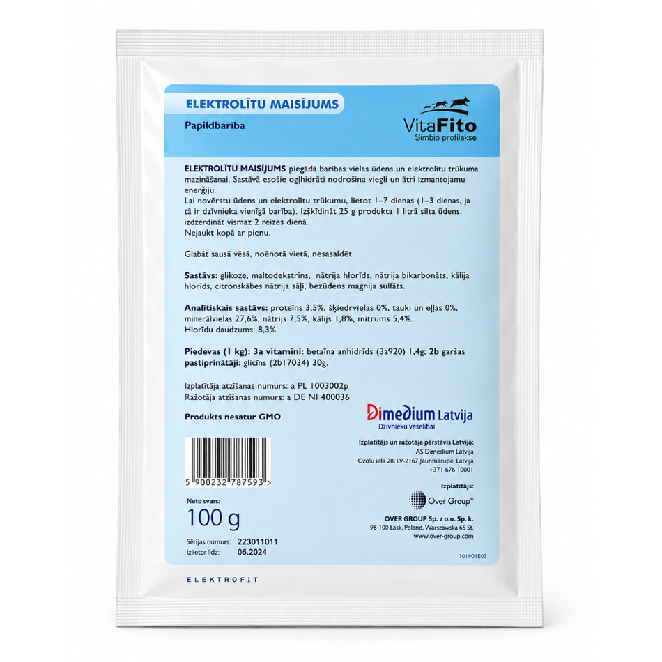 Elektrolītu maisījums dzīvnieku mazuļiem VitaFito 10 x 100 g