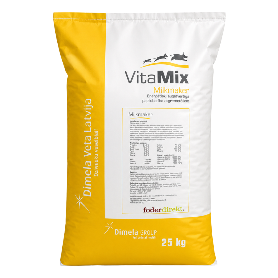 Enerģijas papildbarība slaucamām govīm VitaMix Milkmaker 25 kg