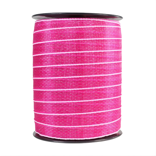 Elektriskā gana lente 30 mm 200 m rozā-balta