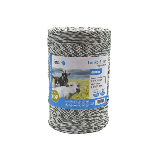 Electric fence cord 3x0.20-3x0.25/400m